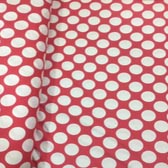 Pöttyös elasztikus fürdőruha anyag - RED/WHITE